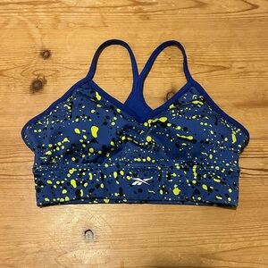 Reebok Purple and Lime Splatter Sports Bra Size Small